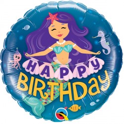 Happy Birthday Mermaid Balloon | 18"