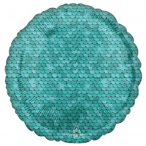 Teal sequin print foil Balloon | 18"