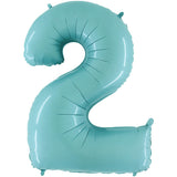 Foil Numbers Pastel Blue Balloons | 40"