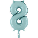 Foil Numbers Pastel Blue Balloons | 14"