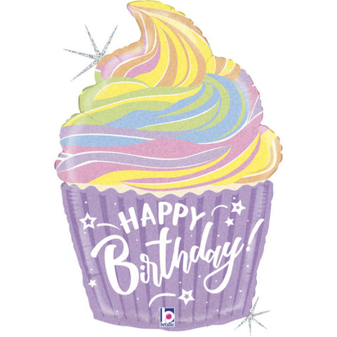 Happy Birthday Cupcake Foil Balloon 27" |  P35