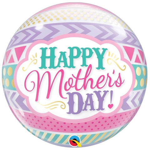 Mother's Day Patterned Bubble Balloon | 22"