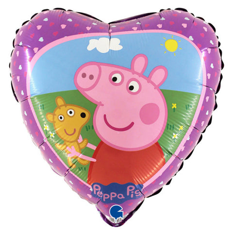 Foil Round Peppa Pig Teddy Balloon | 18"