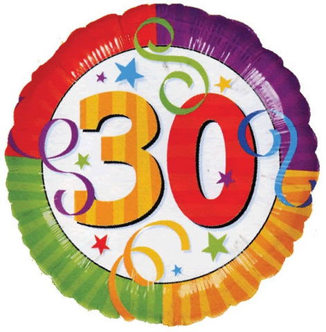 Perfection 30 Colourful Birthday Foil Balloon | 18"