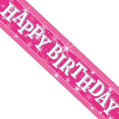 Multiple Designs - Pink Sparkle Birthday Banners | 2.6m
