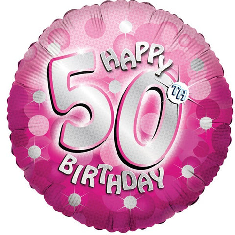 Pink Sparkle 50th Birthday Foil Balloon  | 18" | S40