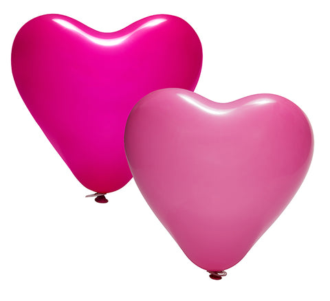 Latex Heart Fuchsia & Pink Balloons Pack | 12"