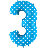 Foil Numbers Pois Turquoise Balloons | 40"