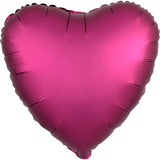 Foil Heart Satin Luxe Plain Balloons | 18"