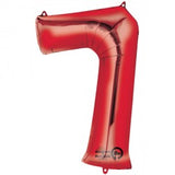Foil Numbers Metallic Red Balloons | 34"