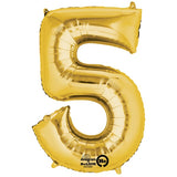 Foil Numbers Metallic Gold Balloons | 16"