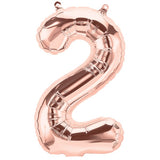 Air Fill Foil Numbers Metallic Rose Gold Balloons | 16"