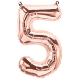 Air Fill Foil Numbers Metallic Rose Gold Balloons | 16"