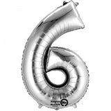 Foil Numbers Metallic Silver Balloons | 34"