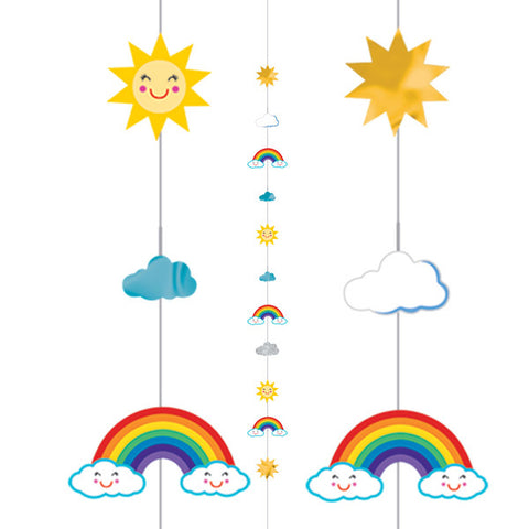 Colourful Rainbow, Sun & Clouds Balloon Fun String | 1.82m