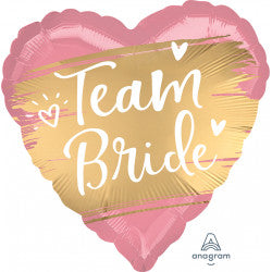 Team Bride Heart Foil Balloon  | 18"