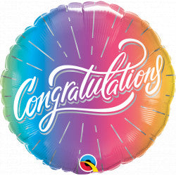 Congratulations Vibrant Ombre Foil Balloon | 18"