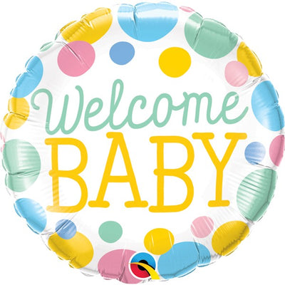 Confetti Dots Welcome Baby Foil Balloon | 18"