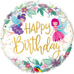 Fairy Theme Happy Birthday Foil Balloon  | 18" | S40